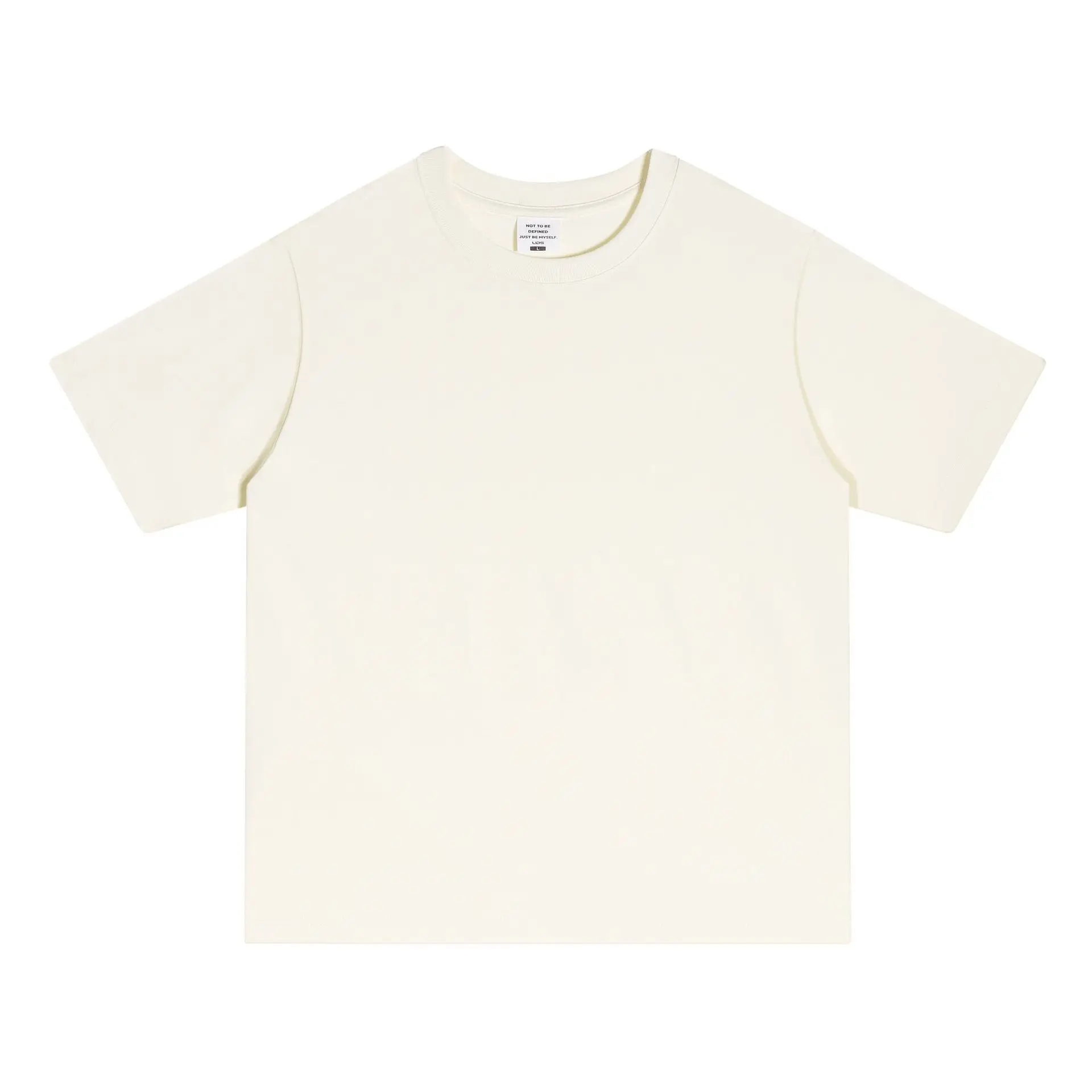 Men Cotton T-Shirt Drop Shoulder Beige 250g - Image 5