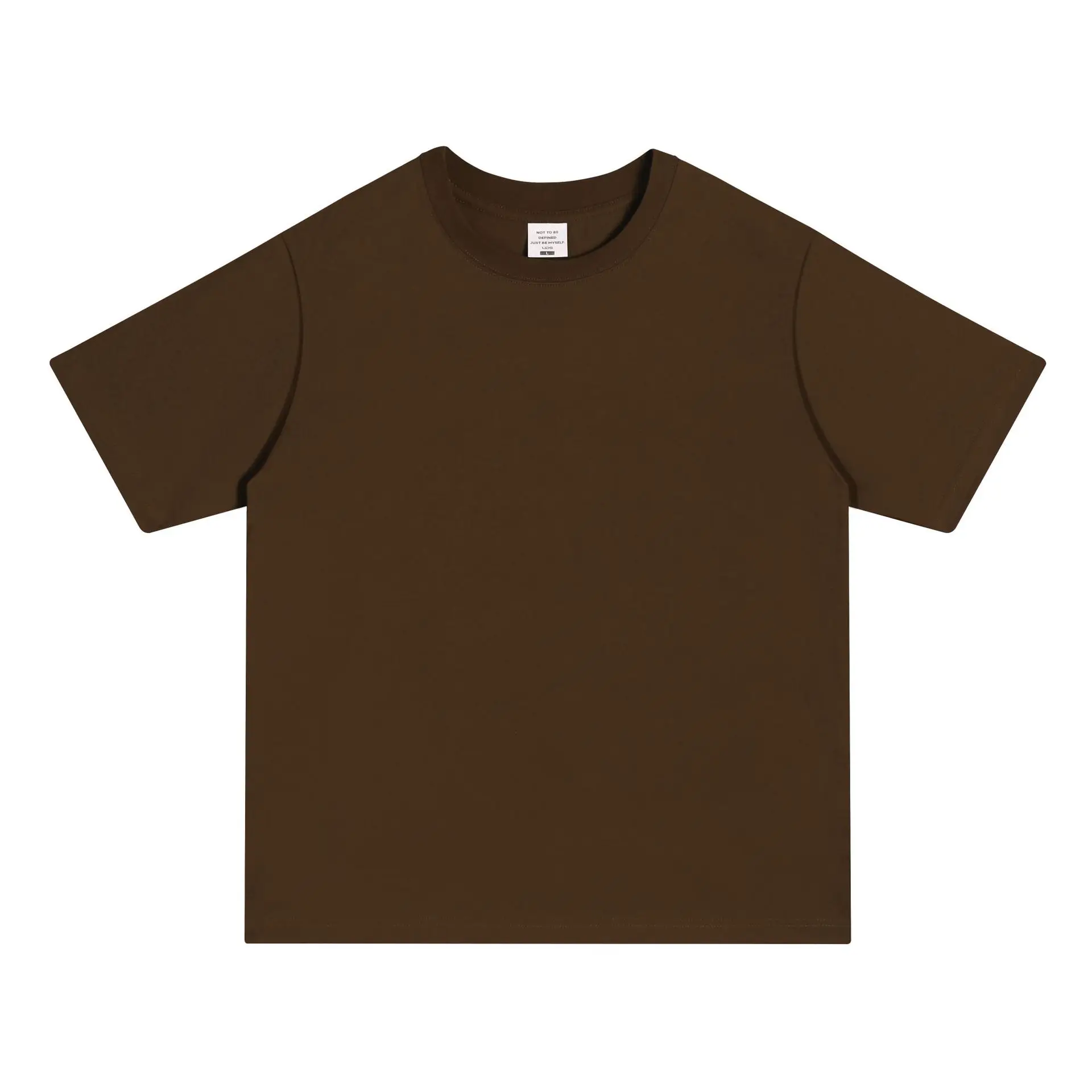 Men Cotton T-Shirt Drop Shoulder Beige 250g - Image 8