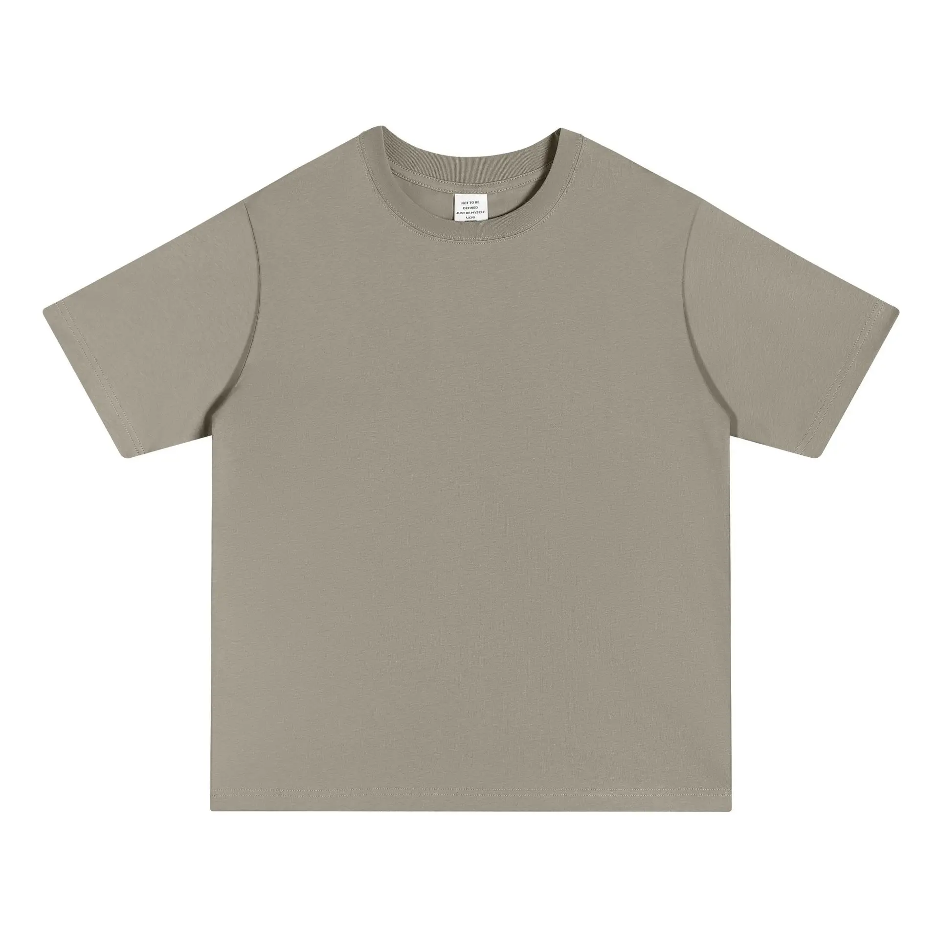 Men Cotton T-Shirt Drop Shoulder Beige 250g - Image 9