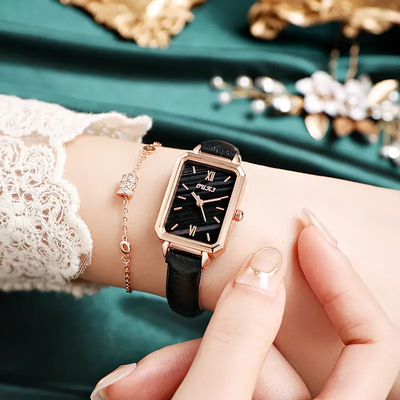 Douyin Little Green Watch Internet Celebrity Live Drainage Small Square Watch Women's Watch Retro Fashion Quartz Watch