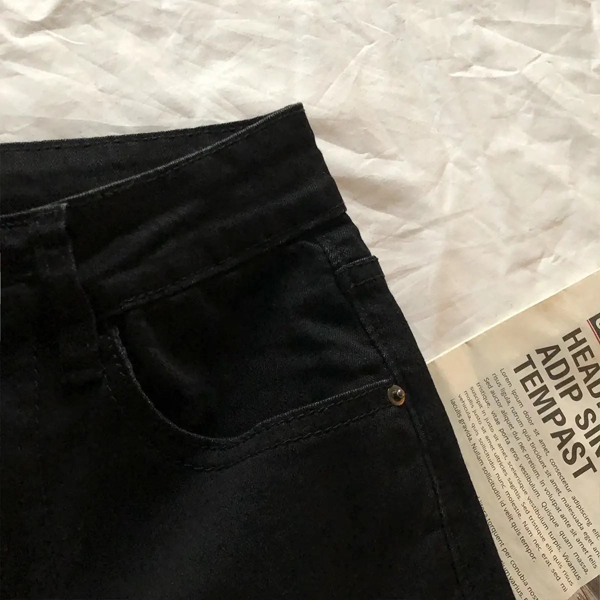 Black Flared Skinny Jeans Women Spring Autumn 2021 - Image 4