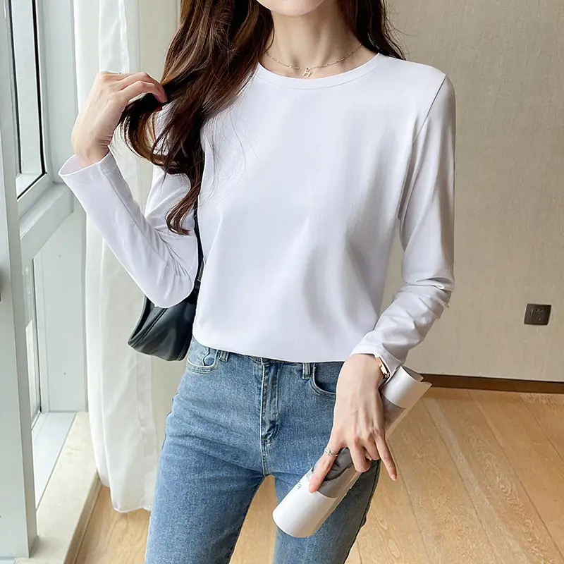 Women Loose Cotton Top White Long Sleeve 2025 - Image 6
