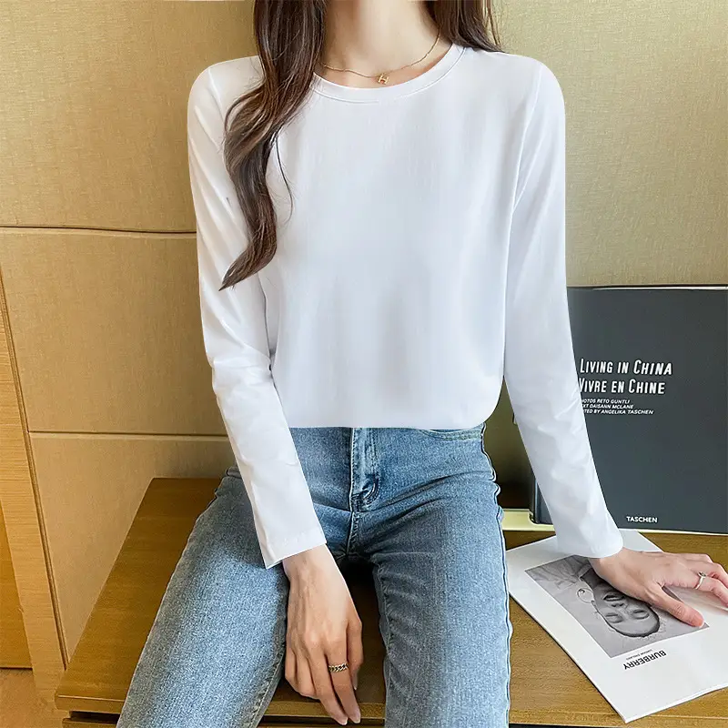 Women Loose Cotton Top White Long Sleeve 2025 - Image 2