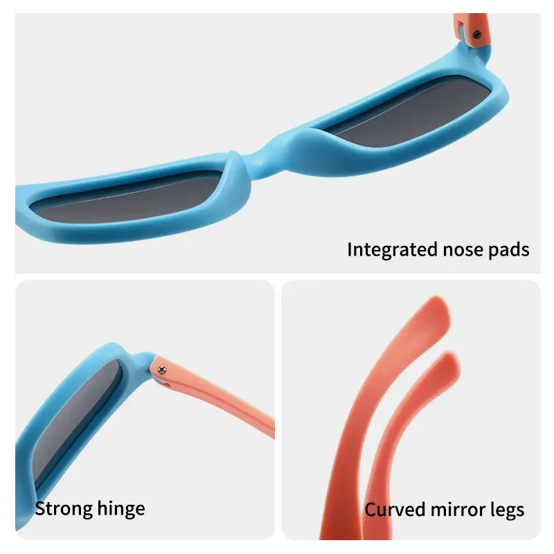 Blue Silicone Polarized Sunglasses for Kids Boys Girls - Image 7