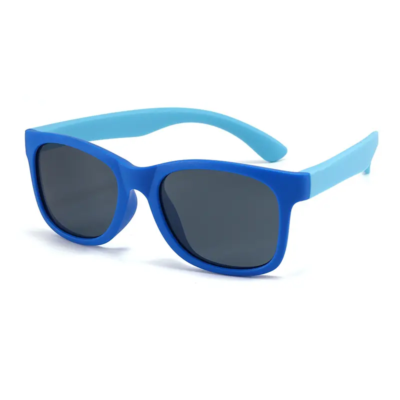 Blue Silicone Polarized Sunglasses for Kids Boys Girls - Image 2
