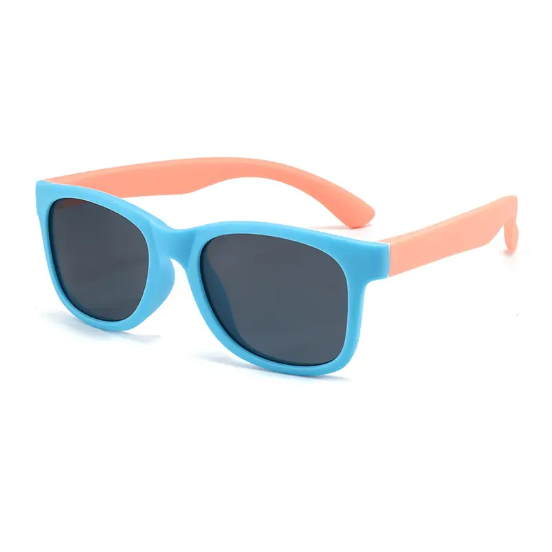 Blue Silicone Polarized Sunglasses for Kids Boys Girls - Image 3