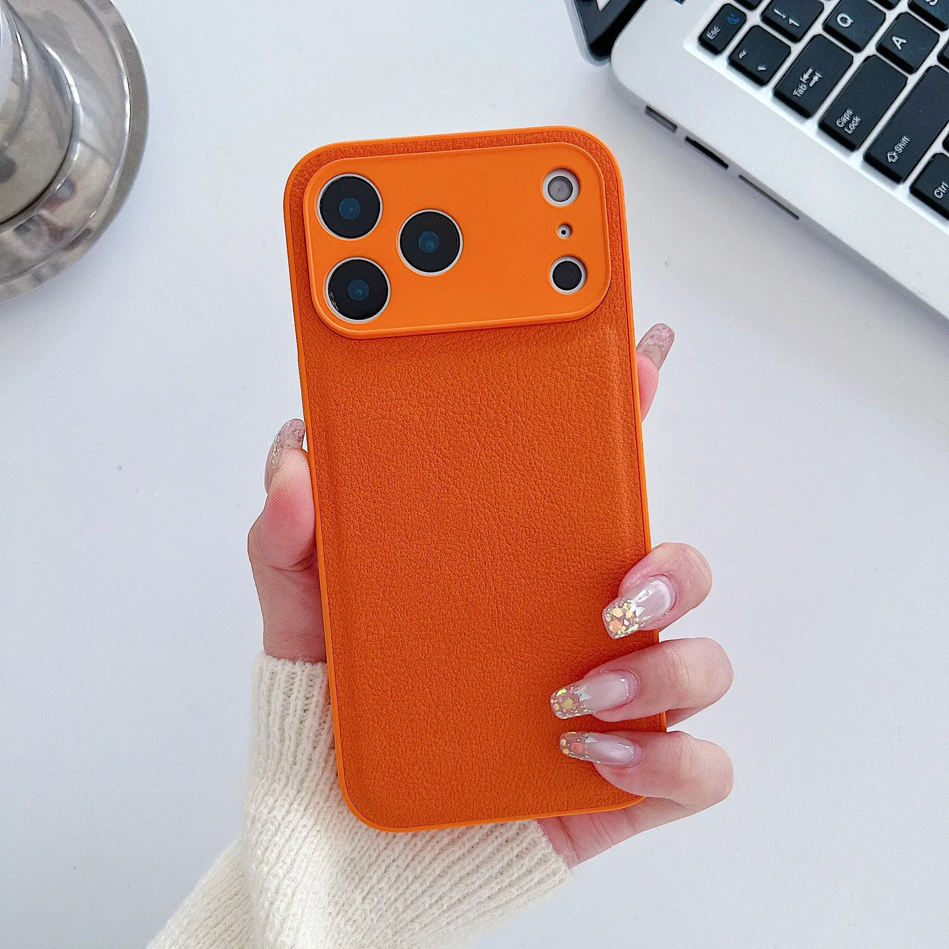 Orange Leather iPhone 13 Pro Case 11 Pro Max