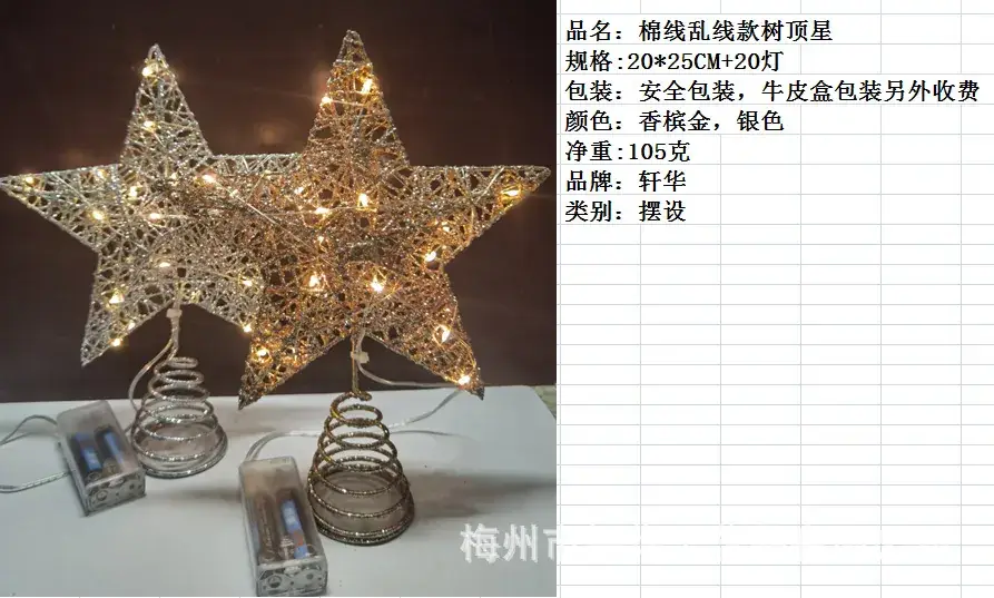 2025 Blue Star Christmas Tree Top with Lights — feature 3