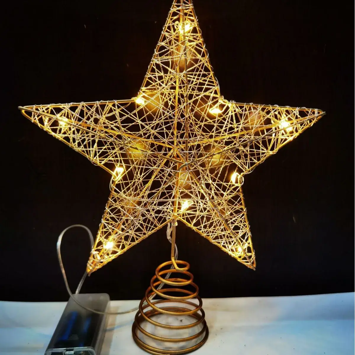 2025 Blue Star Christmas Tree Top with Lights - Image 13