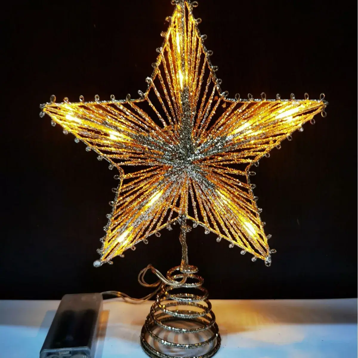 2025 Blue Star Christmas Tree Top with Lights - Image 6