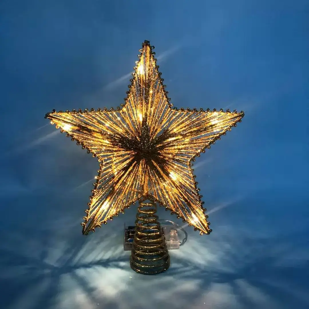 2025 Blue Star Christmas Tree Top with Lights - Image 7
