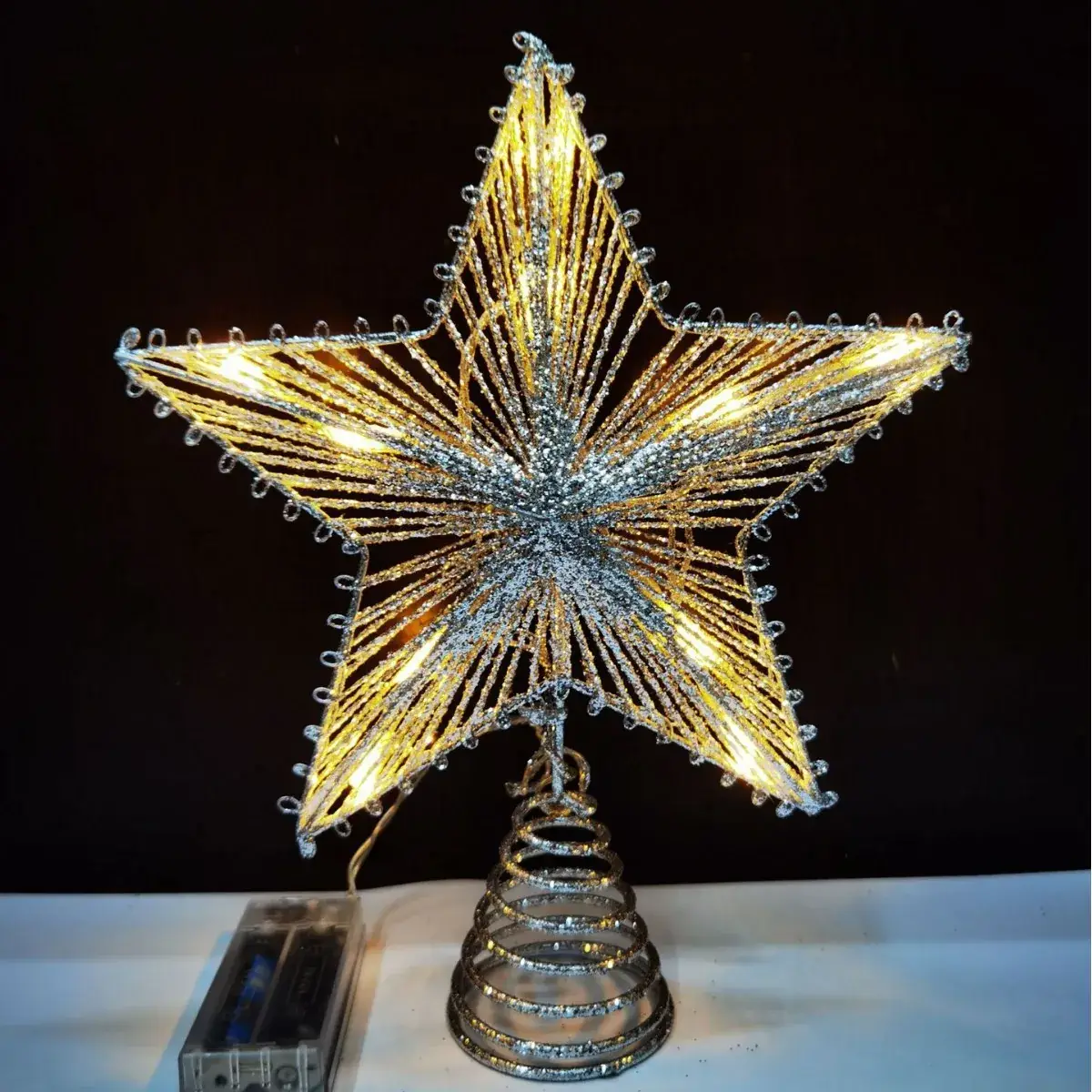 2025 Blue Star Christmas Tree Top with Lights - Image 8