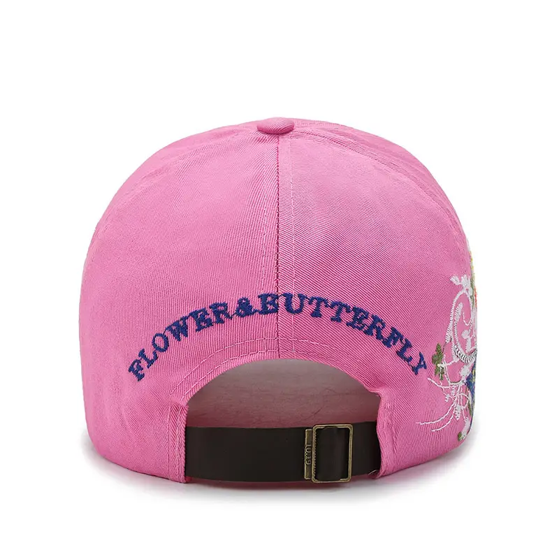 Women's Butterfly Embroidered Baseball Cap with Curved Brim - Image 4