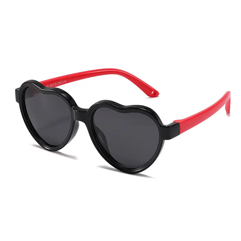 Heart Shaped Silicone Sunglasses for Kids Boys Girls Blue