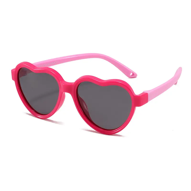 Heart Shaped Silicone Sunglasses for Kids Boys Girls Blue