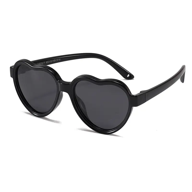 Heart Shaped Silicone Sunglasses for Kids Boys Girls Blue