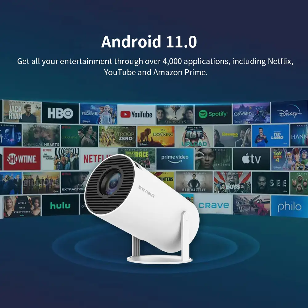 Android Barrel Projector Hy300 Portable Projector Mobile Phone Projection Cross-Border Export Home Home Projector
