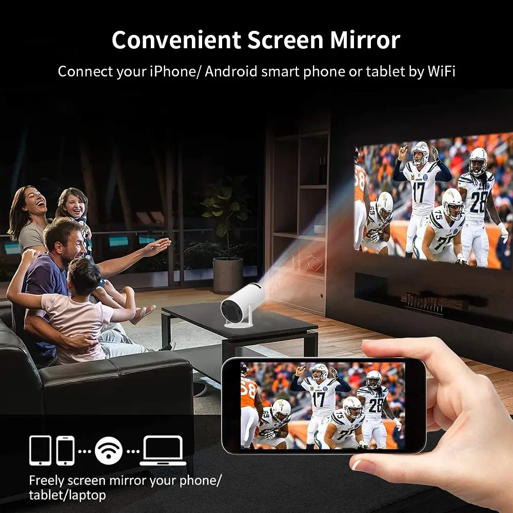 Android Barrel Projector Hy300 Portable Projector Mobile Phone Projection Cross-Border Export Home Home Projector — feature 7