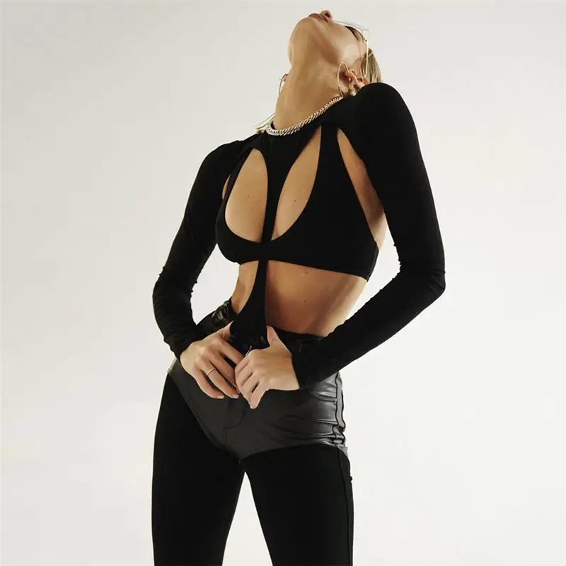 Women's Sexy Backless Long Sleeve Slim Fit T-Shirt - Image 5