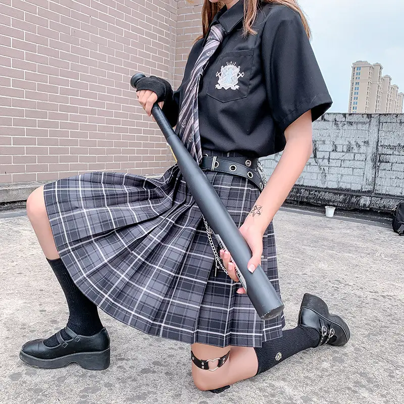 Plaid Skirt Set Japanese Style Summer Dress - Image 17