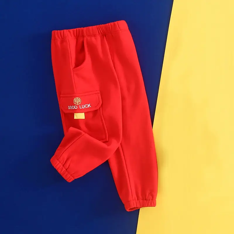 Red Embroidered Zipper Top Pants Set for Kids 1 Year Old - Image 5