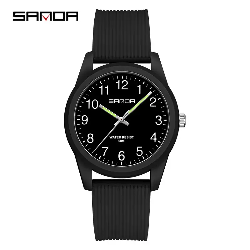 Sanda White Quartz Couple Watch with Calendar - Image 10