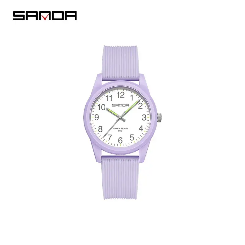 Sanda White Quartz Couple Watch with Calendar - Image 6