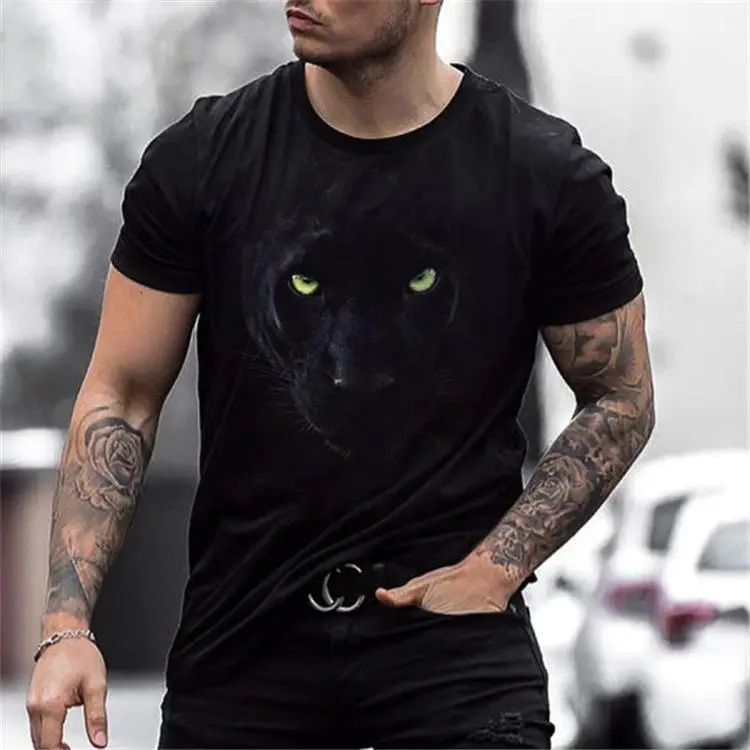 Men 3D American Flag Eagle Print T-Shirt