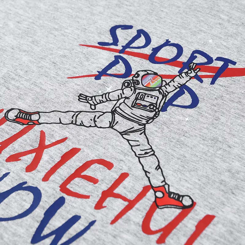Kids Grey T-Shirt with "Spooky" Print