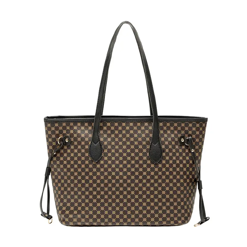 Vintage Dot Printed Large Capacity Shoulder Bag for Women