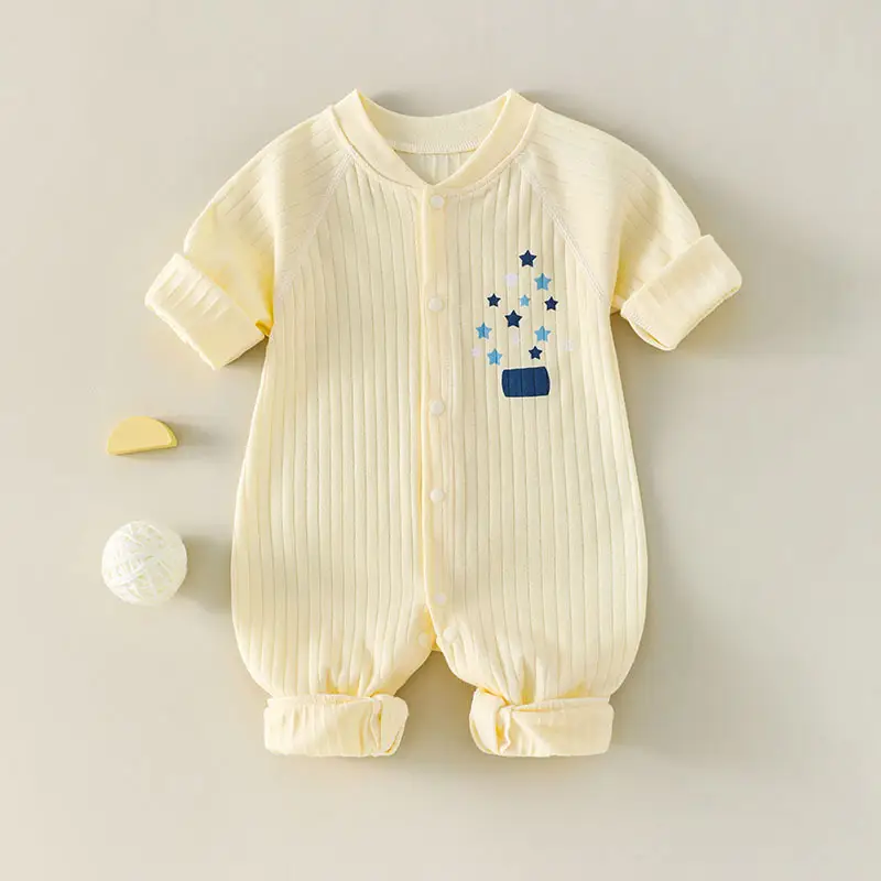 Newborn Boneless Jacquard Cotton Baby Suit White Blue - Image 6