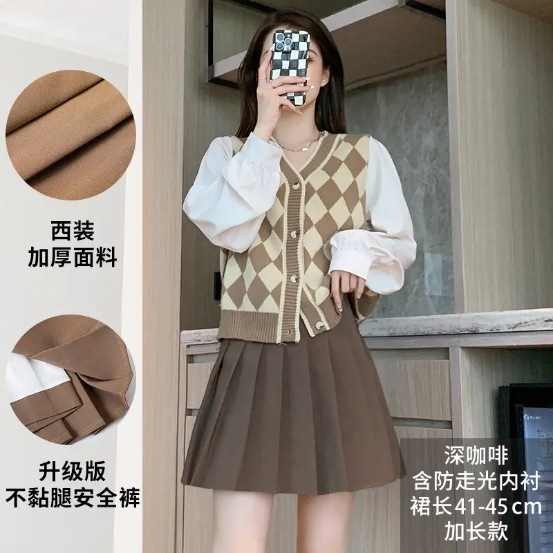 Black Pleated Skirt Women's Summer High Waist Autumn Winter New Large Size A-Line - Image 18