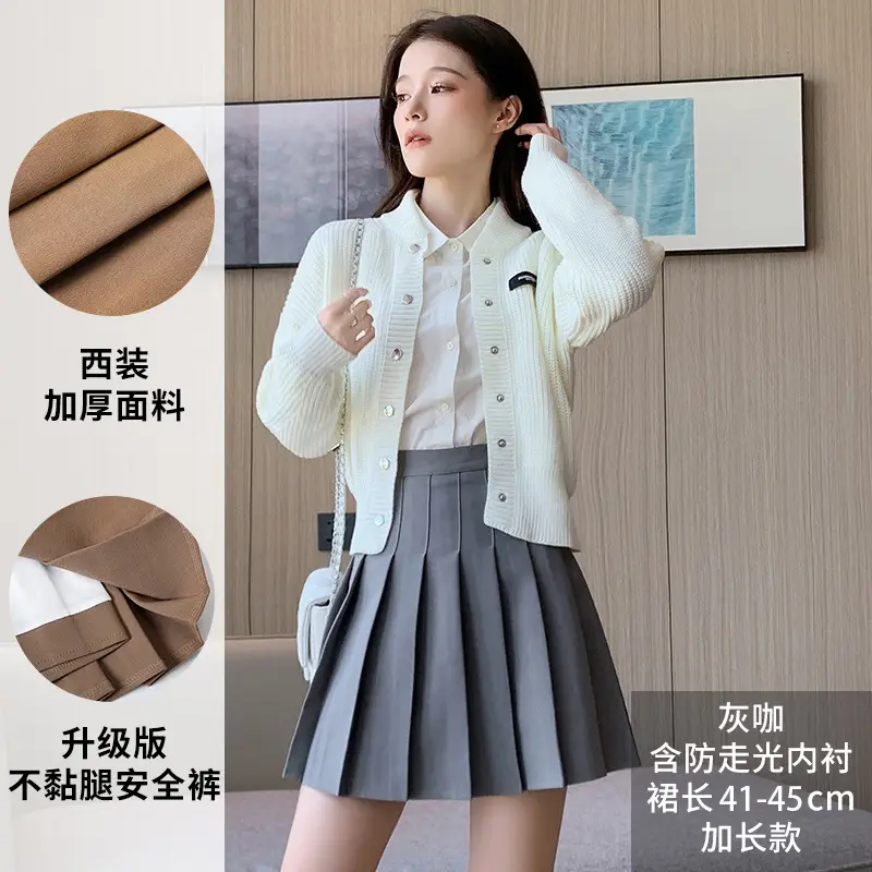 Black Pleated Skirt Women's Summer High Waist Autumn Winter New Large Size A-Line - Image 19
