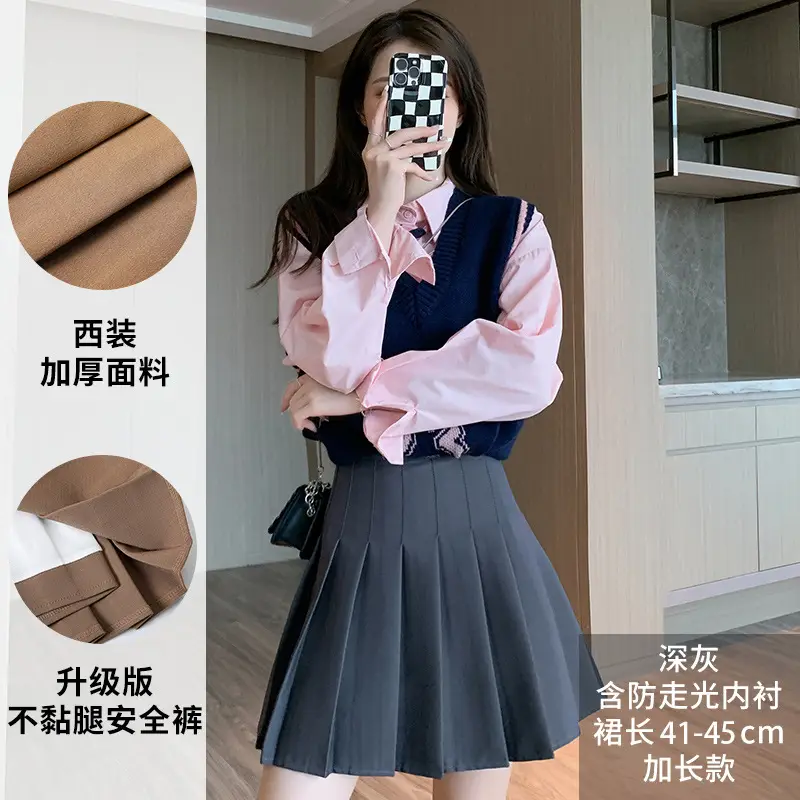 Black Pleated Skirt Women's Summer High Waist Autumn Winter New Large Size A-Line - Image 21