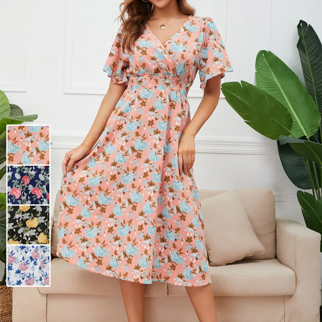 New Chiffon Floral Ruffled Summer Dress — feature 2