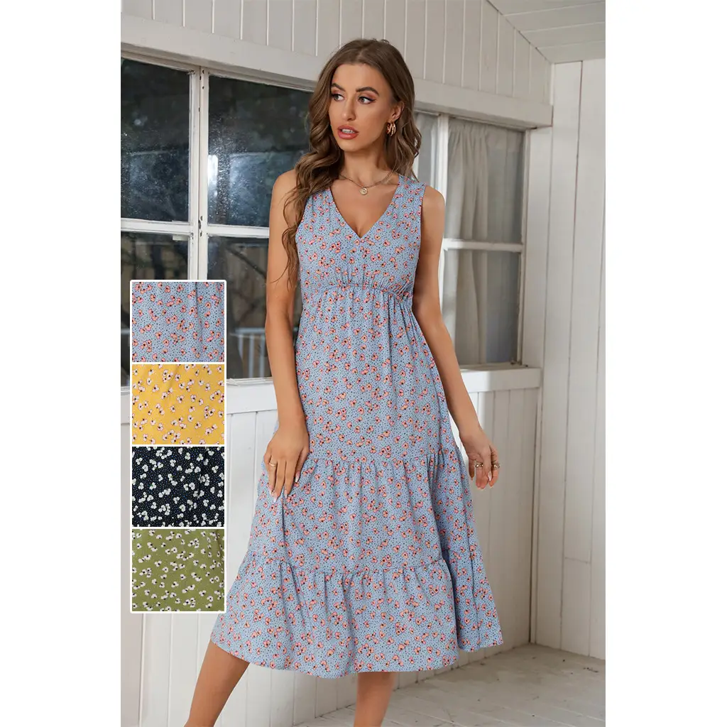 New Chiffon Floral Ruffled Summer Dress — feature 4