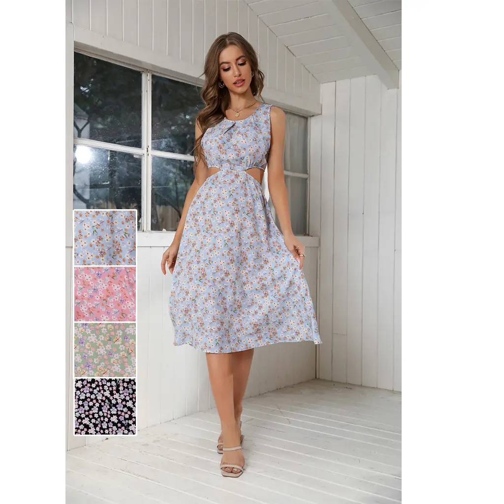 New Chiffon Floral Ruffled Summer Dress — feature 7