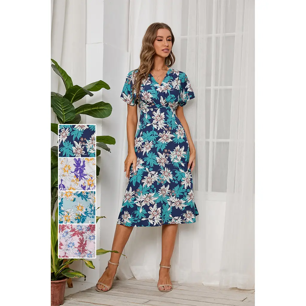 New Chiffon Floral Ruffled Summer Dress — feature 8