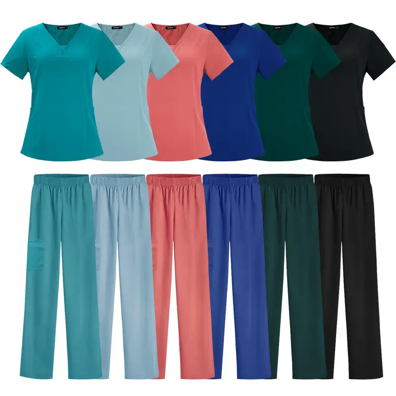 Light Blue V-Neck T-Shirt + Pants Set for Women - Image 14