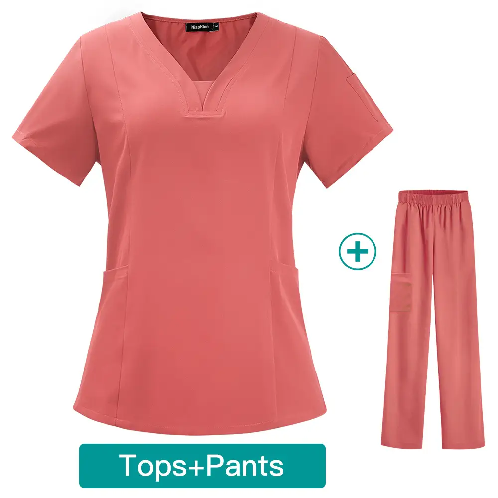 Light Blue V-Neck T-Shirt + Pants Set for Women - Image 3