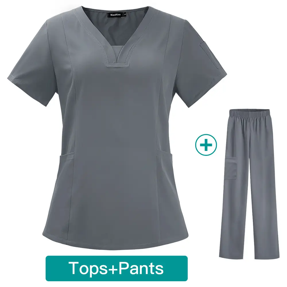 Light Blue V-Neck T-Shirt + Pants Set for Women - Image 10