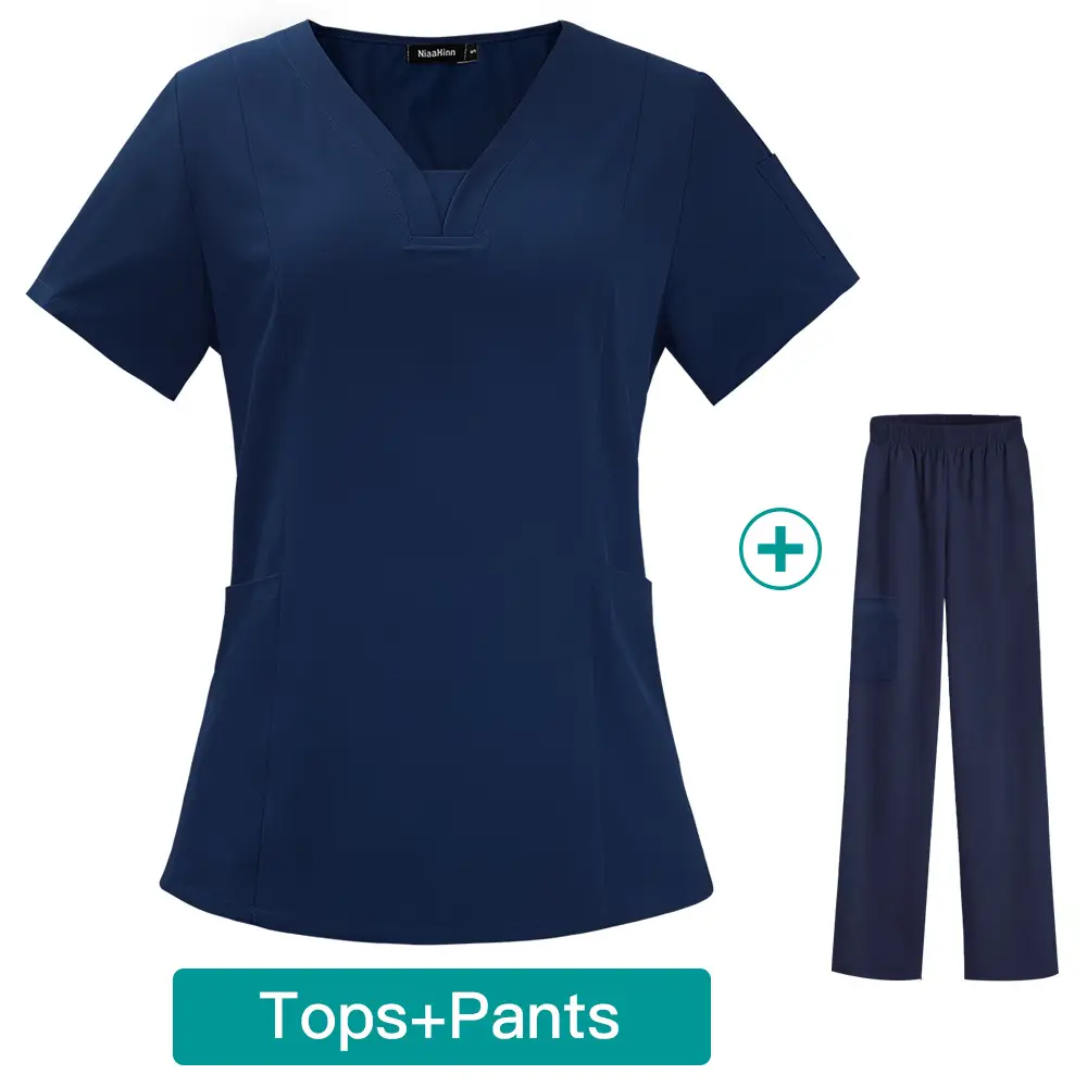 Light Blue V-Neck T-Shirt + Pants Set for Women - Image 2