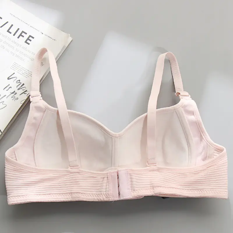 Side Collector Anti-sagging Underwear Women's Non-rimless bra for College Students High School Girls Small Chest Gathering Pure Cotton bra bra