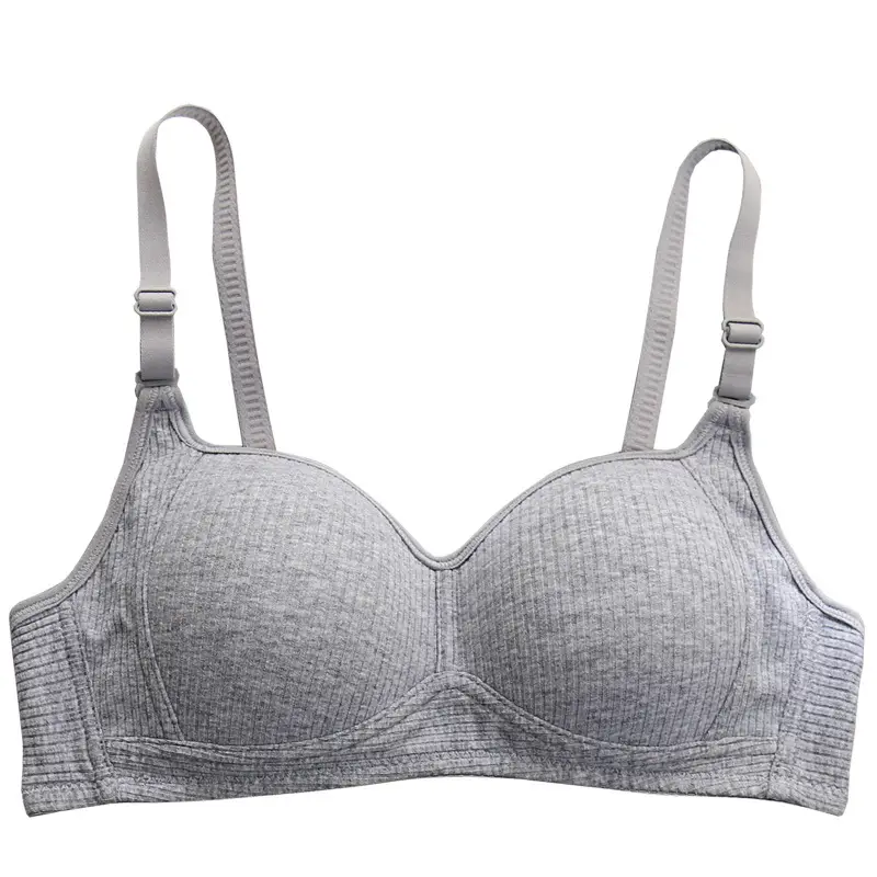 Side Collector Anti-sagging Underwear Women's Non-rimless bra for College Students High School Girls Small Chest Gathering Pure Cotton bra bra