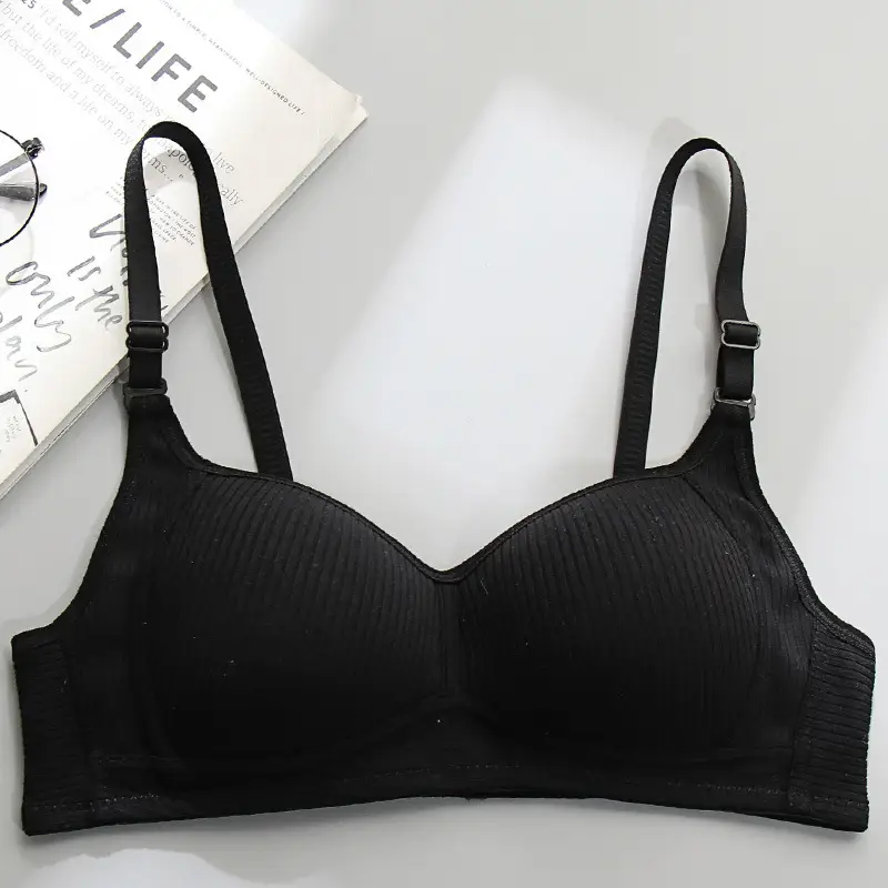 Side Collector Anti-sagging Underwear Women's Non-rimless bra for College Students High School Girls Small Chest Gathering Pure Cotton bra bra