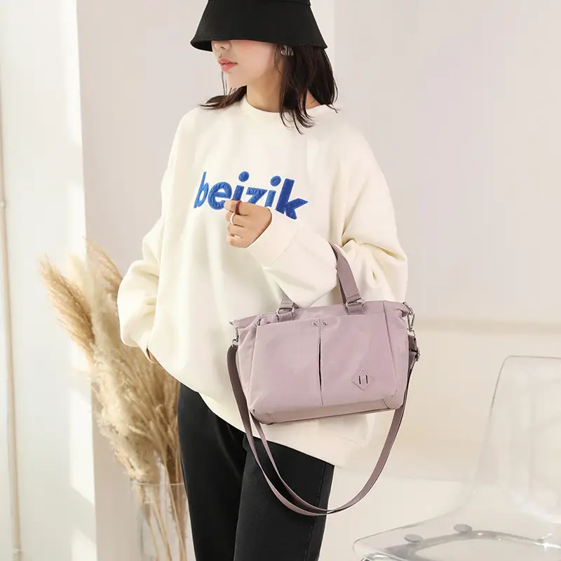2025 Grey Korean Style Shoulder Bag Multi Layer Large Capacity - Image 9