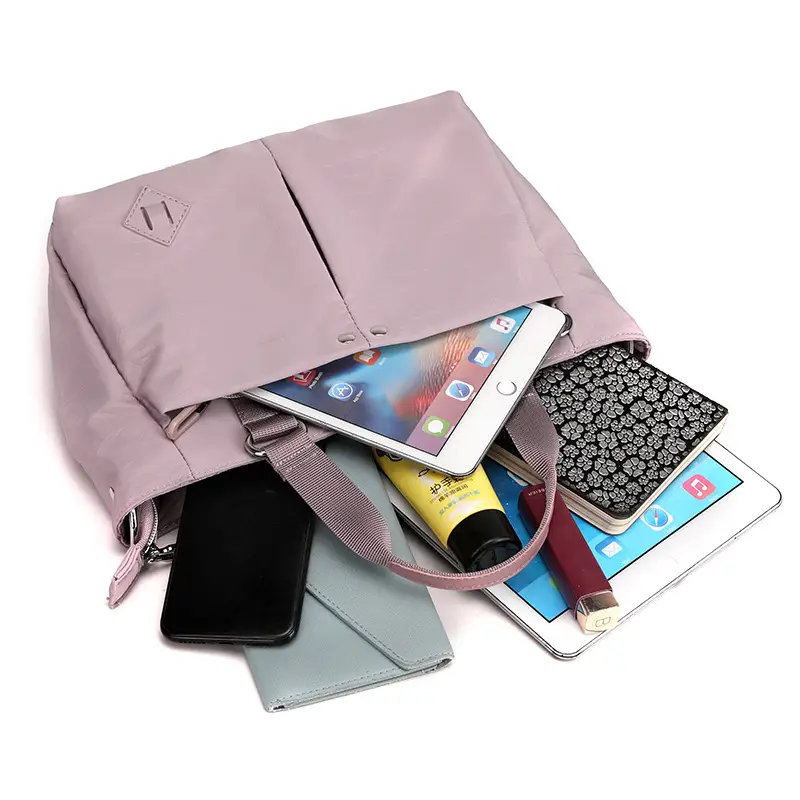 2025 Grey Korean Style Shoulder Bag Multi Layer Large Capacity - Image 12