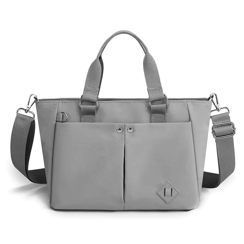 2025 Grey Korean Style Shoulder Bag Multi Layer Large Capacity - Image 4