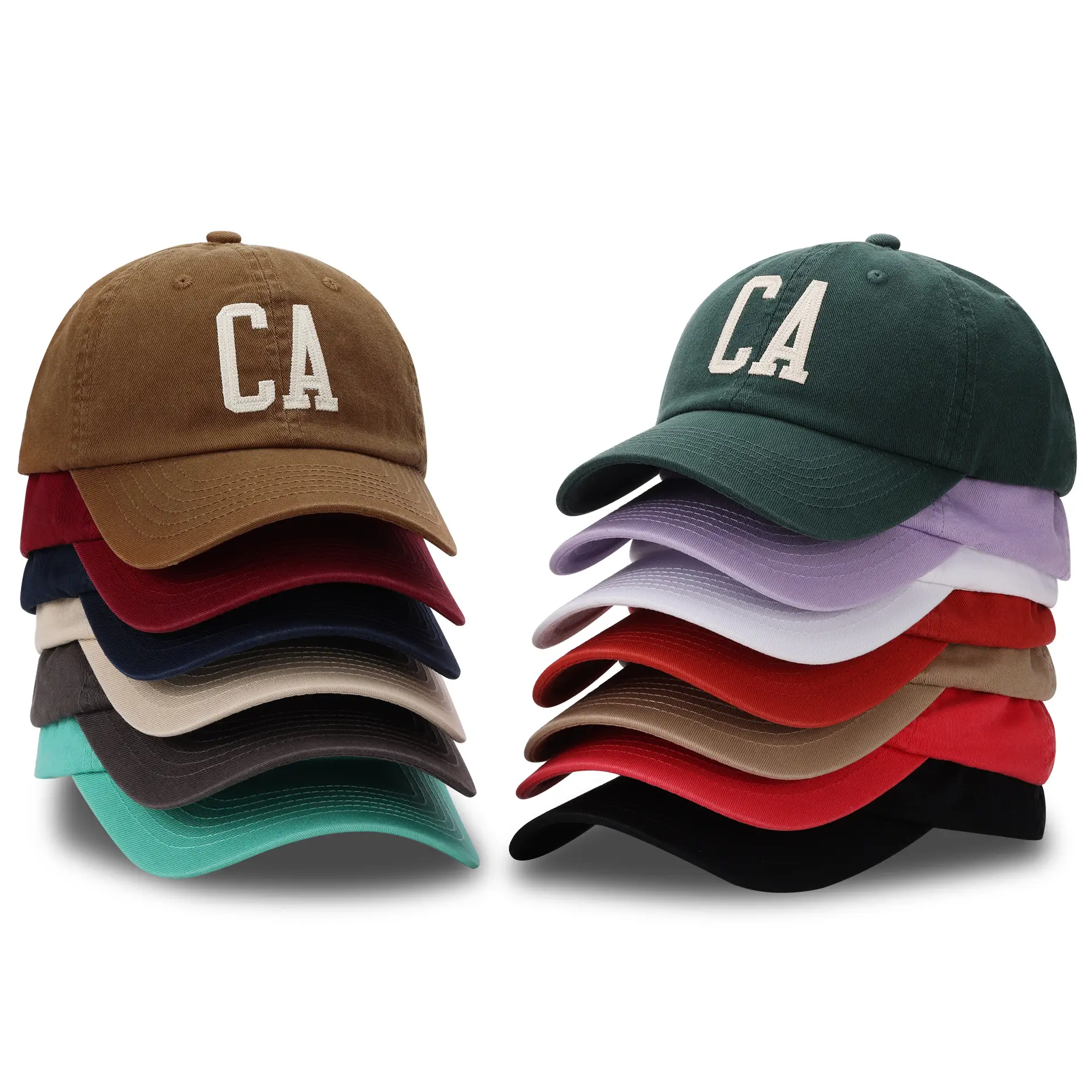 CA Letter Baseball Cap Red Black Women