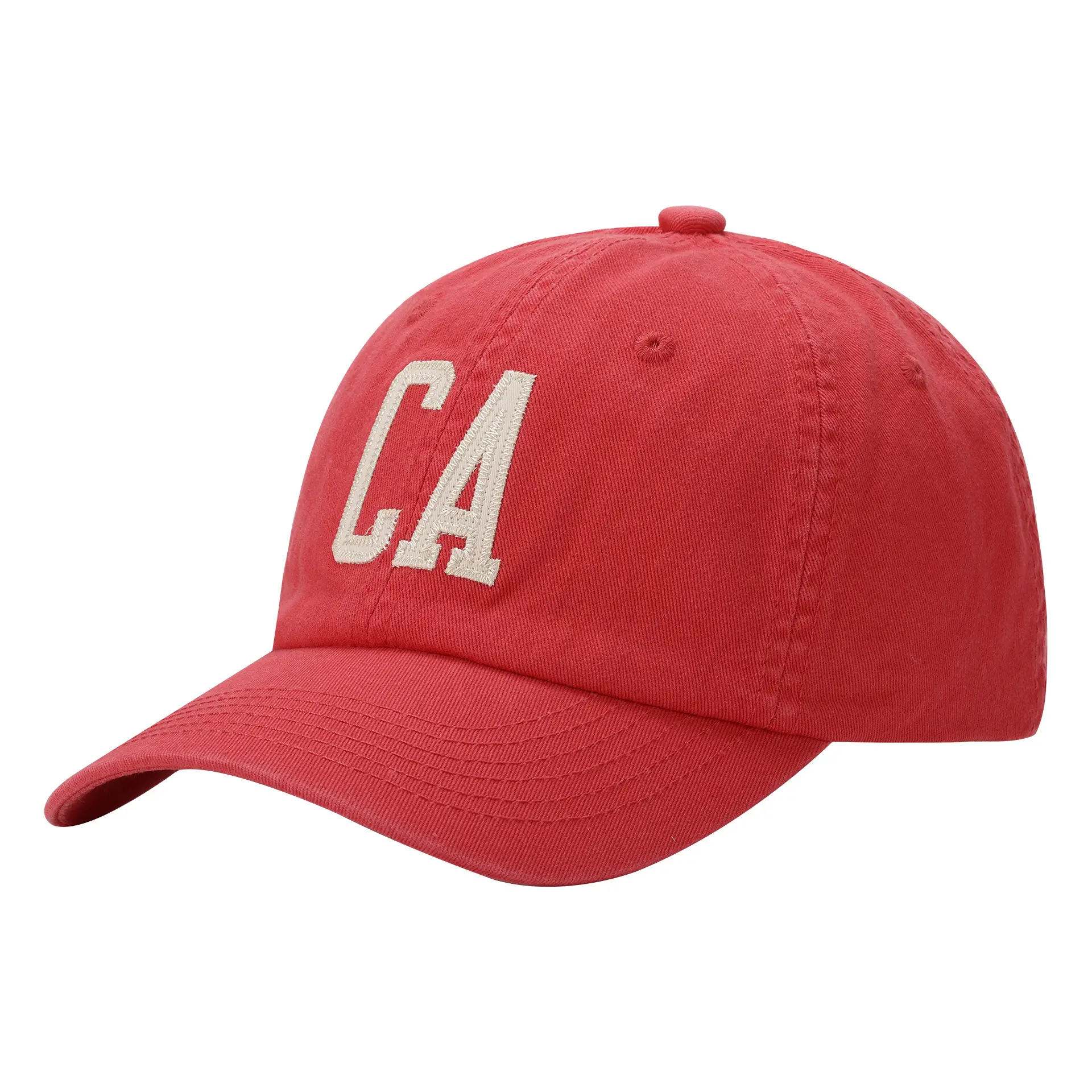 CA Letter Baseball Cap Red Black Women